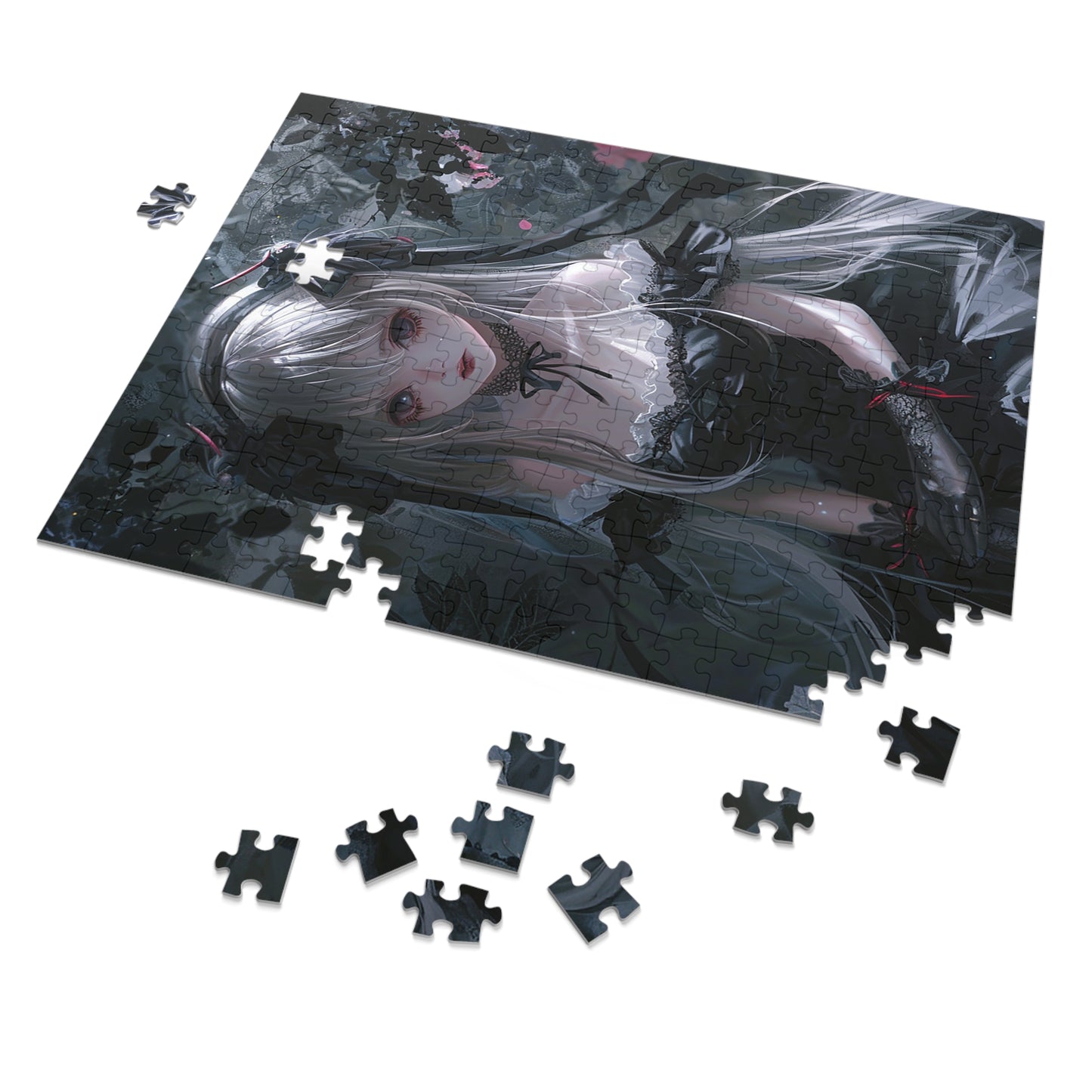 Anime Girl in Mourning Jigsaw Puzzle (30, 110, 252, 500,1000-Piece)