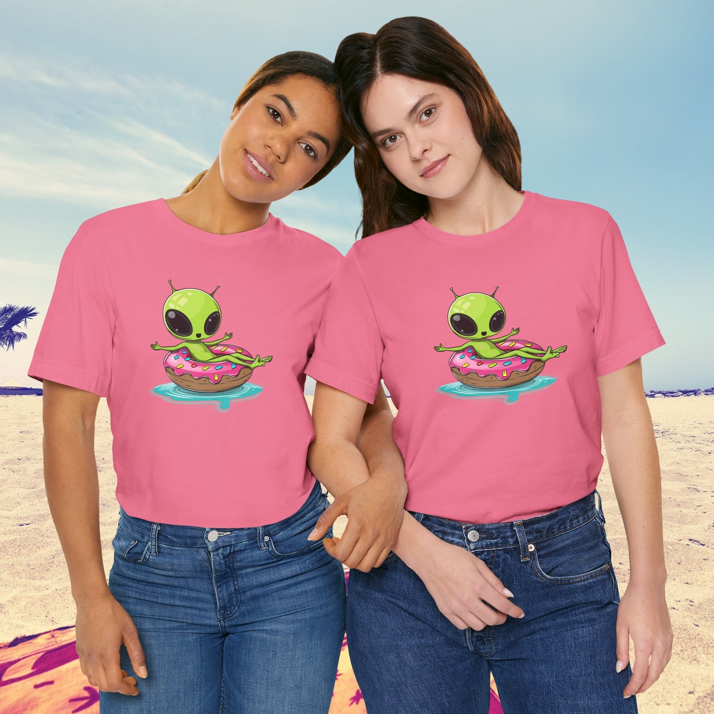 Alien Doughnut Float Unisex Jersey Short Sleeve Tee