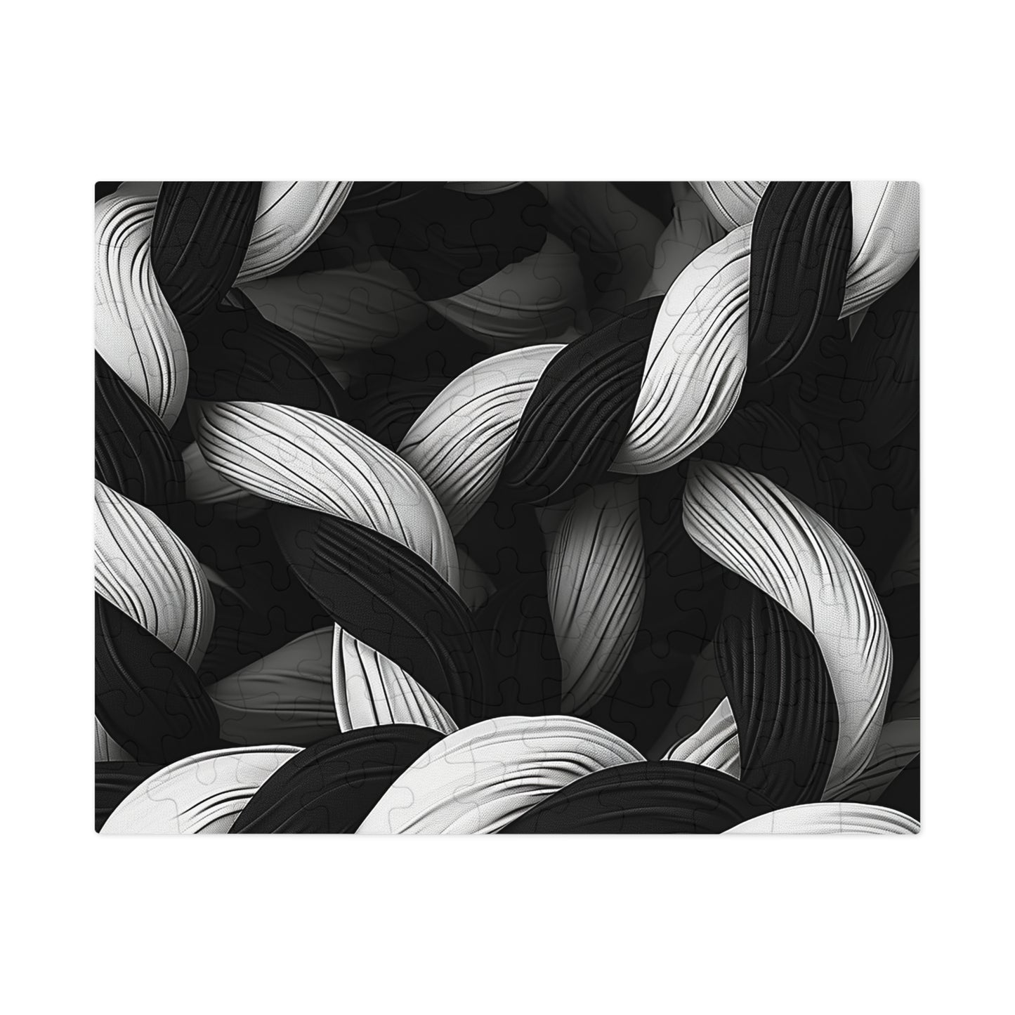 Black and White Twisted Rope Jigsaw Puzzle (30, 110, 252, 500,1000-Piece)
