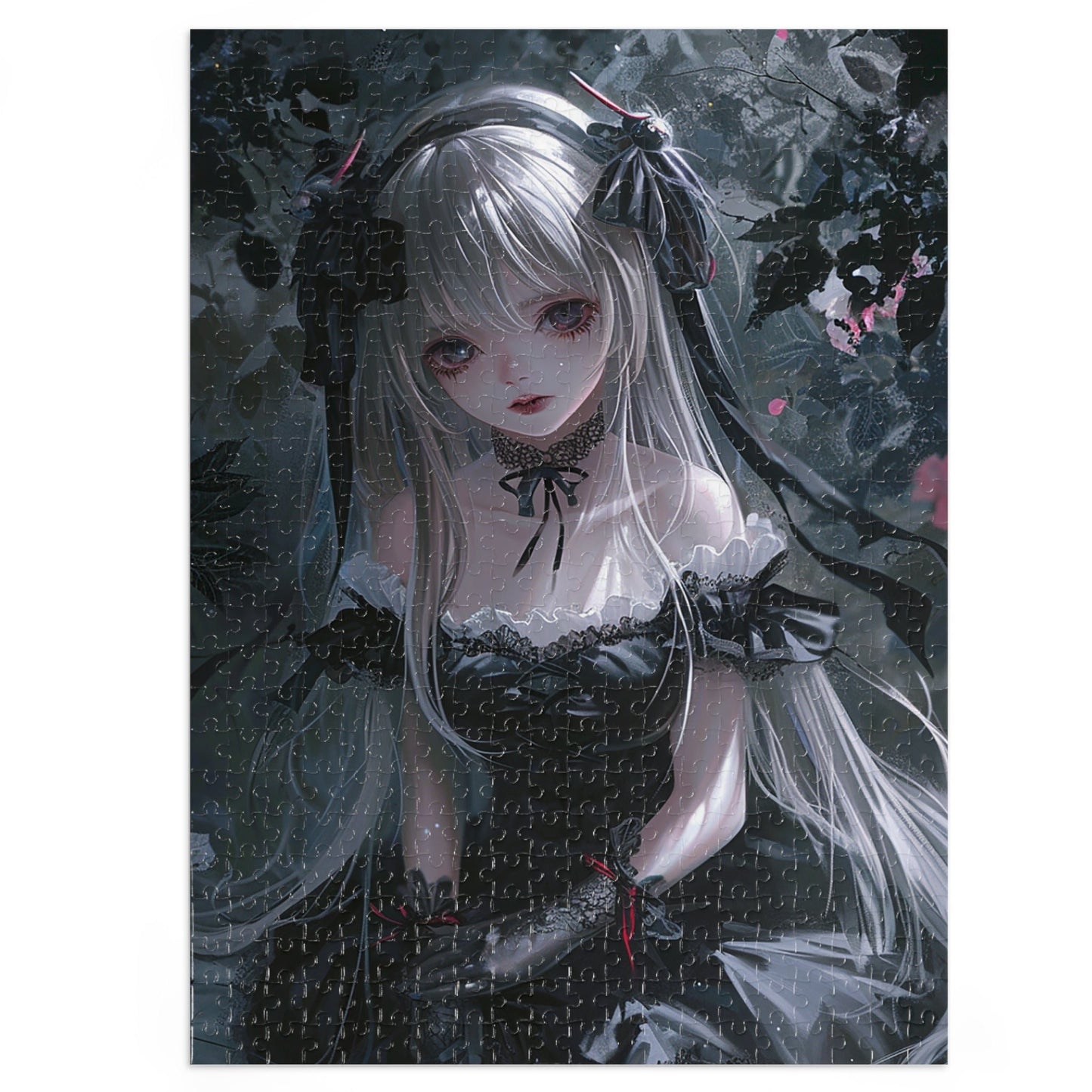 Anime Girl in Mourning Jigsaw Puzzle (30, 110, 252, 500,1000-Piece)