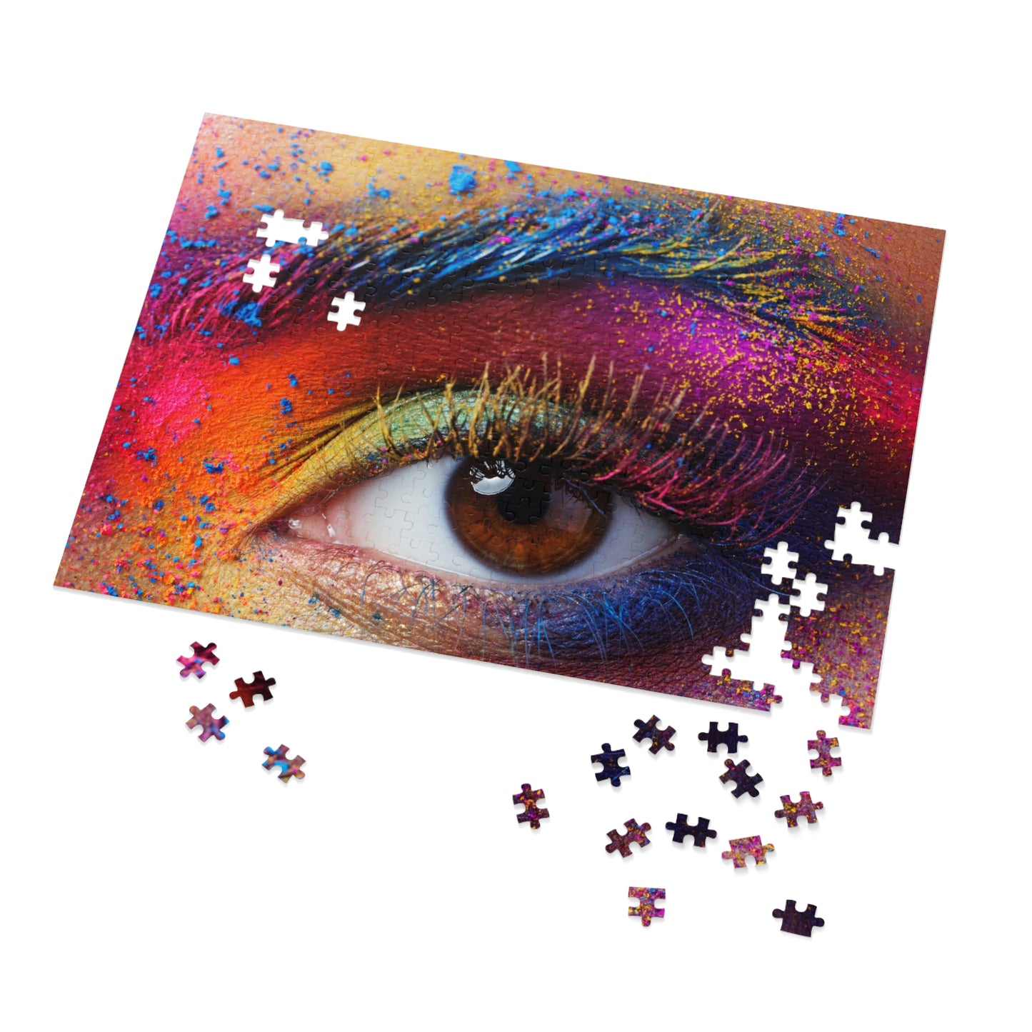 Colorful Crazy Eyeshadow Jigsaw Puzzle (30, 110, 252, 500,1000-Piece)