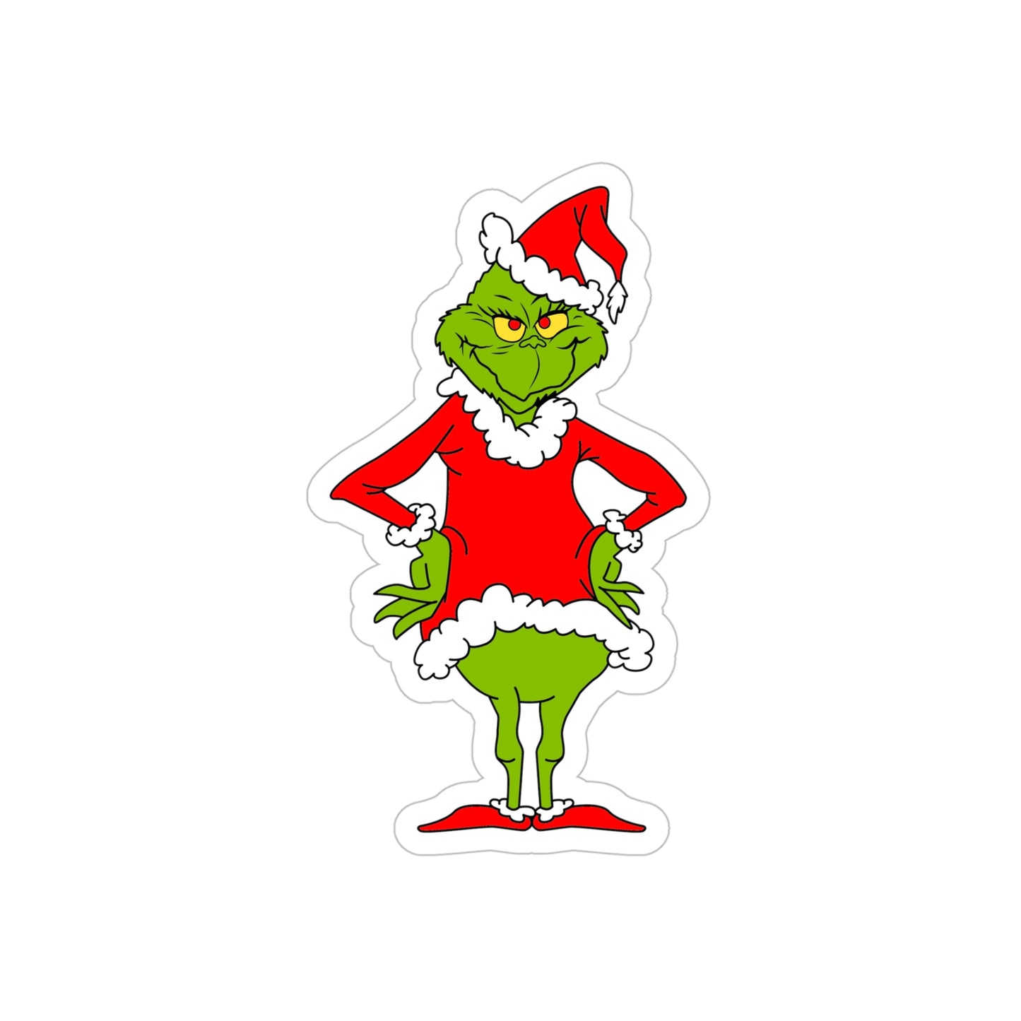 The Grinch Transparent Outdoor Stickers, Die-Cut, 1pcs