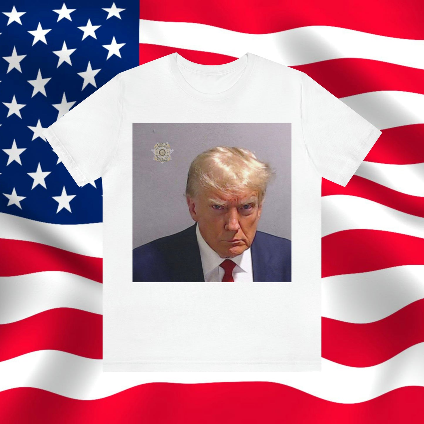 Trump Mug Shot Unisex Jersey Short Sleeve Tee