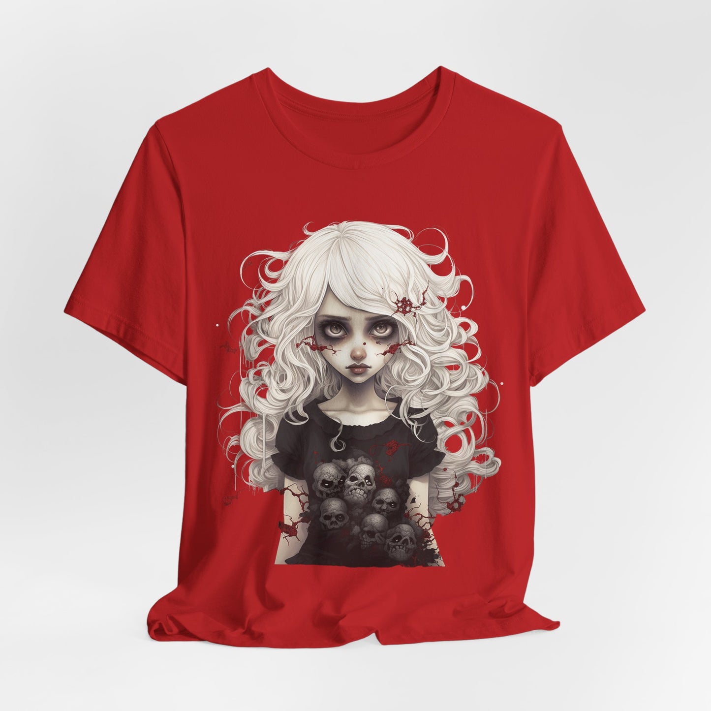 Creepy Doll Halloween Unisex Jersey Short Sleeve Tee