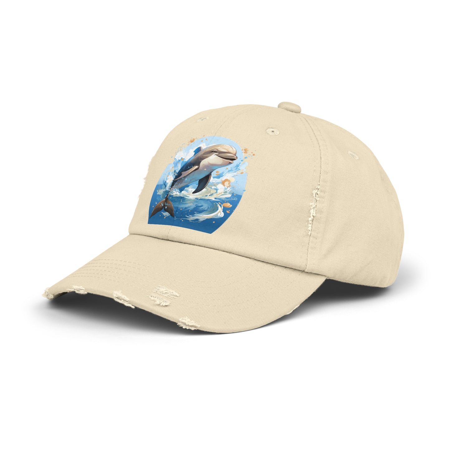Happy Dolphin Distressed Cap