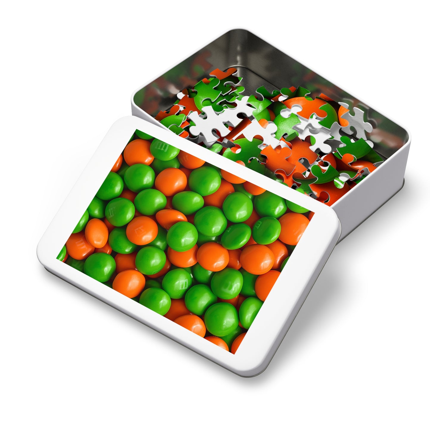 Green and Orange M&Ms Jigsaw Puzzle (30, 110, 252, 500,1000-Piece)