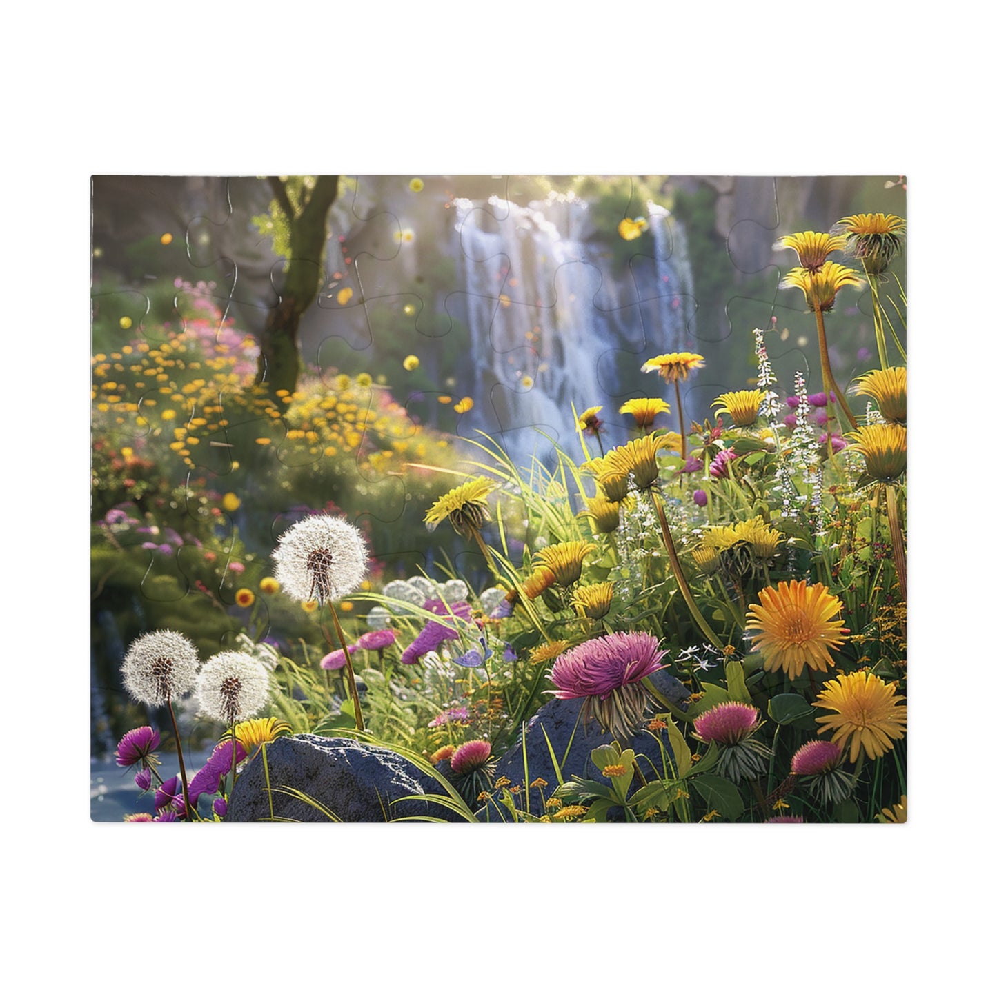 Dandelions by a Waterfall Jigsaw Puzzle (30, 110, 252, 500,1000-Piece)