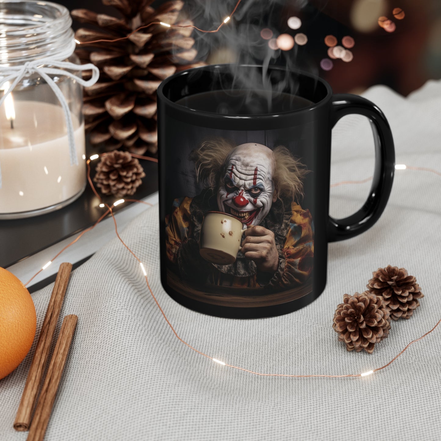 Coffee with Clowns Black Mug