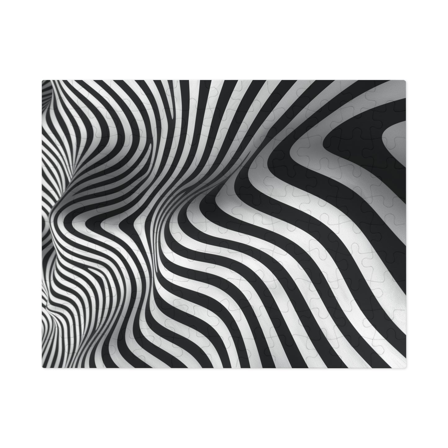 Black and White Wave Pattern Jigsaw Puzzle (30, 110, 252, 500,1000-Piece)