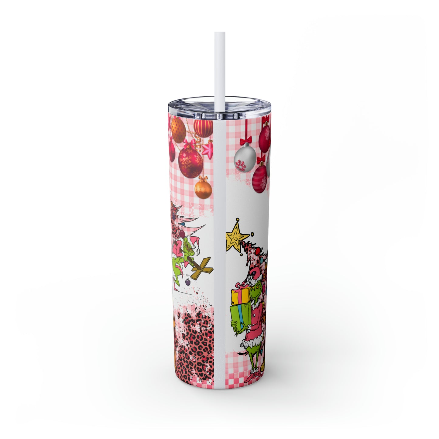 100% That Grinch! Skinny Tumbler with Straw, 20oz