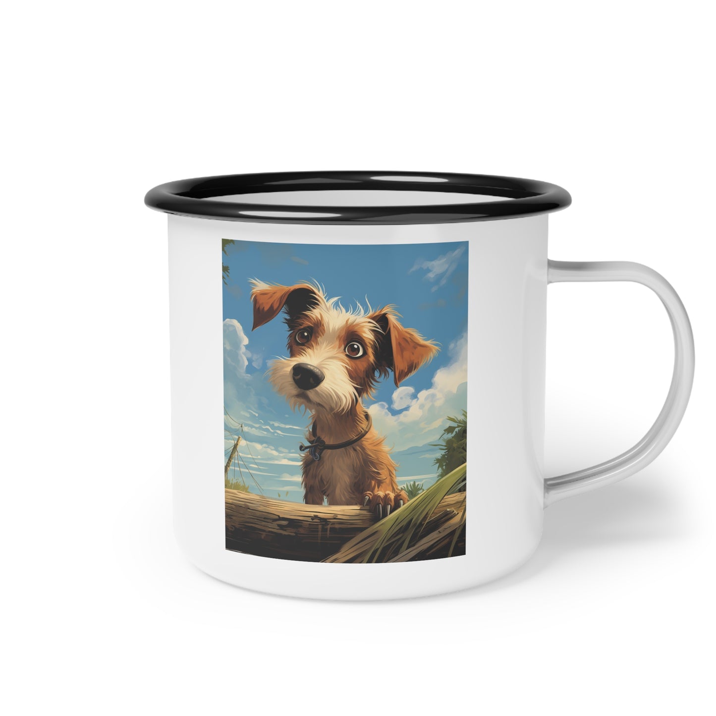 Kids Best Friend, Dog Mug, Cartoon Dog, Enamel Camp Cup