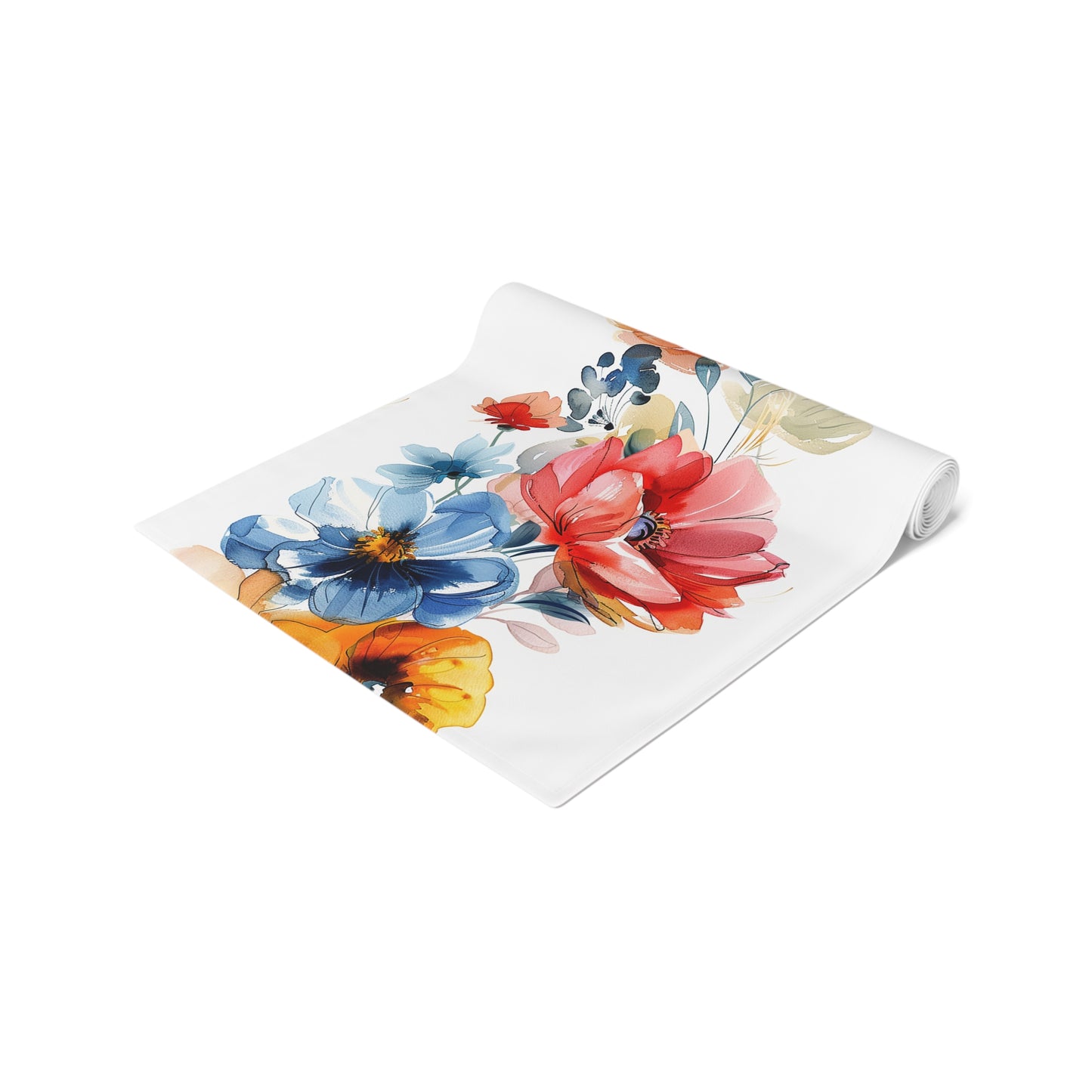Beautiful Watercolor Flower Clusters Table Runner (Cotton, Poly)