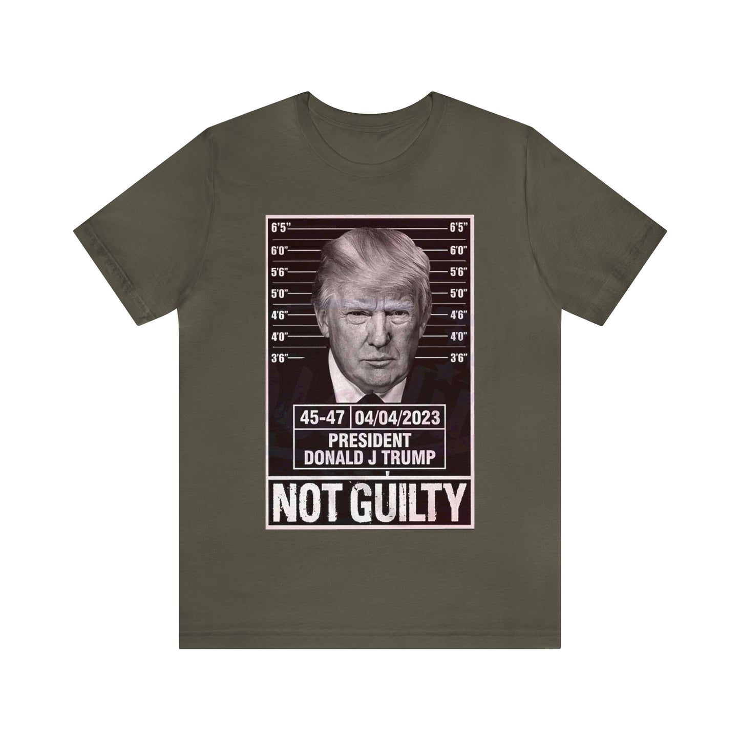 Trump Mug Shot Not Guilty Unisex Jersey Short Sleeve Tee