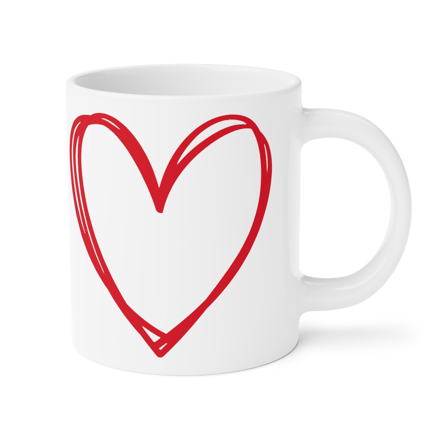 Hand-drawn Heart Ceramic Mugs (11oz\15oz\20oz)