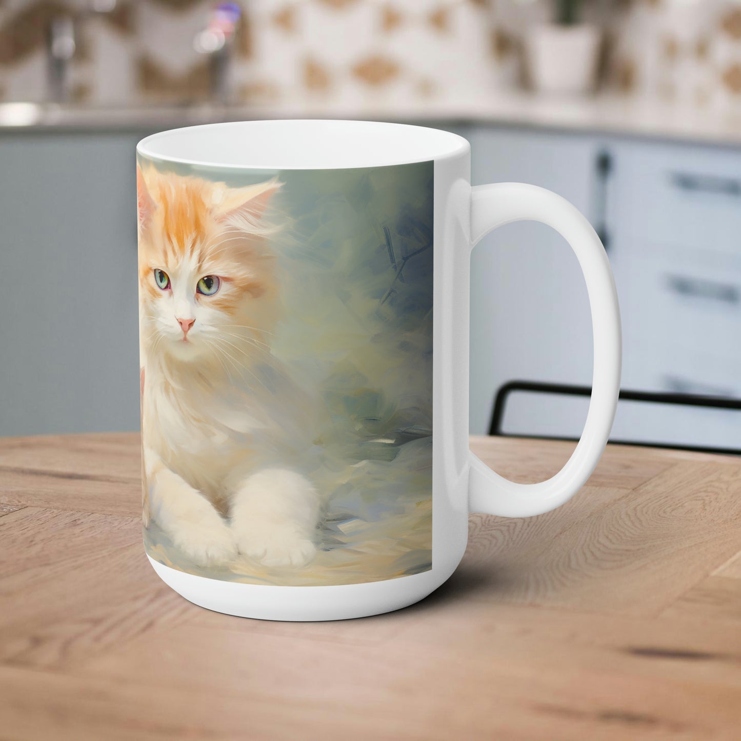 Mama and Baby Cat Ceramic Mug 15oz