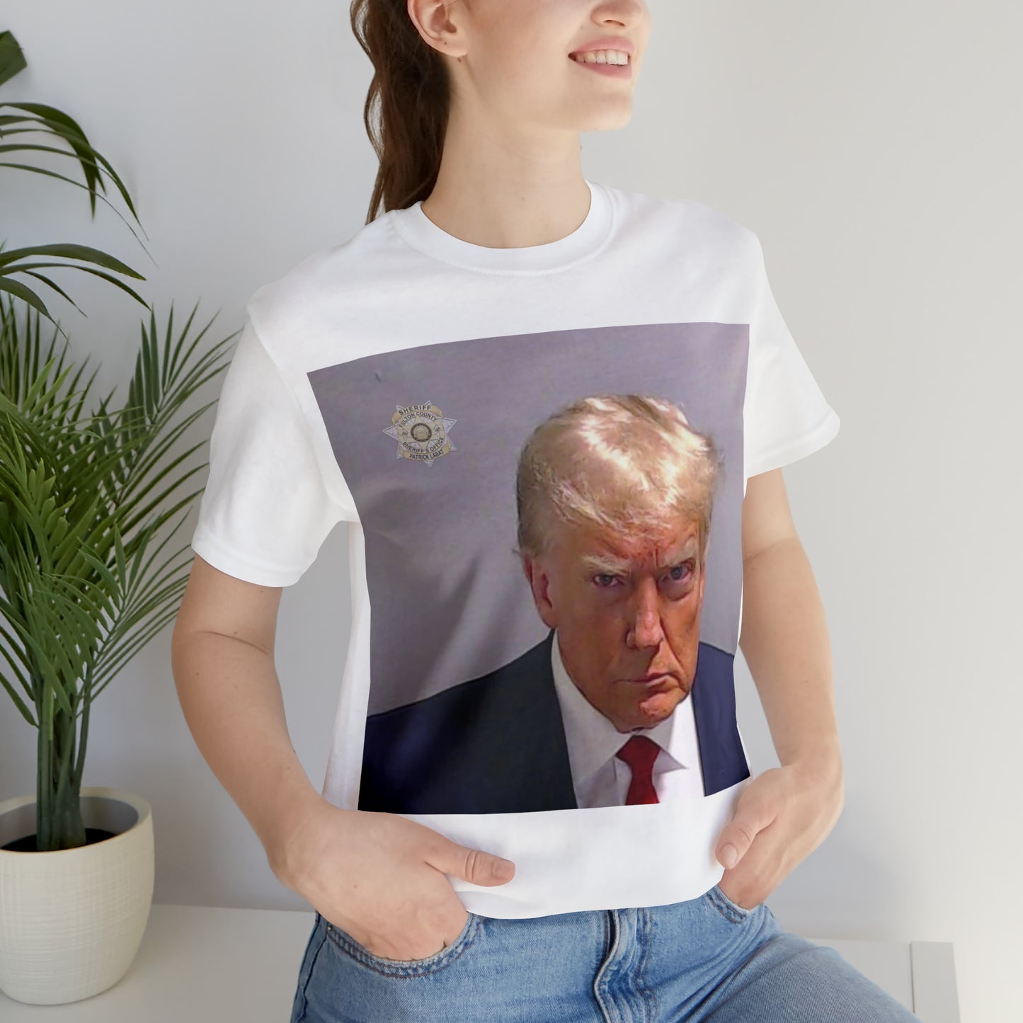 Trump Mug Shot Unisex Jersey Short Sleeve Tee
