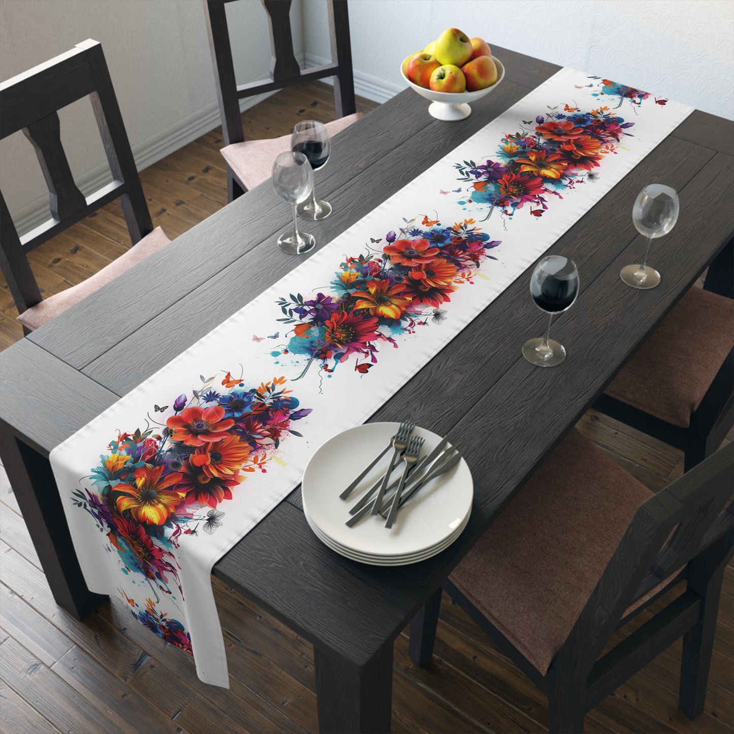 Flowers and Butterflies Table Runner (Cotton, Poly)