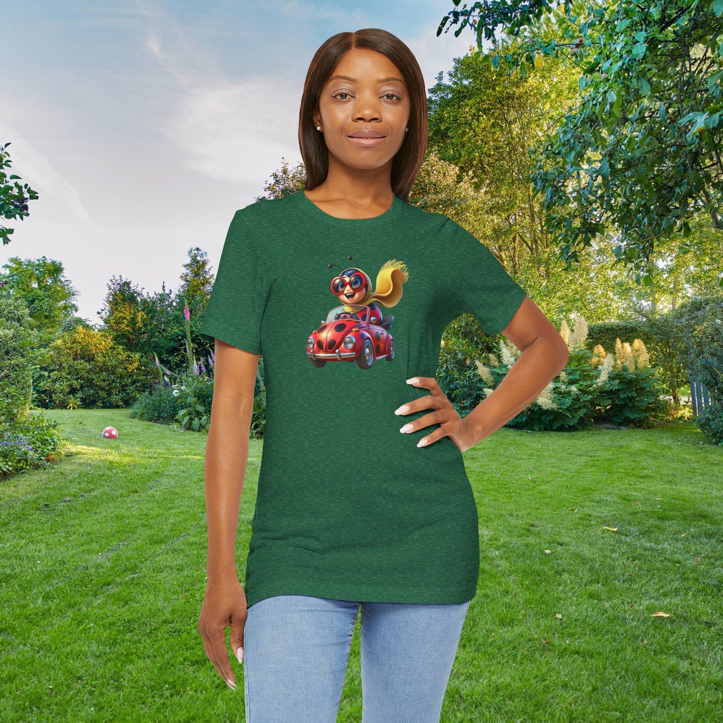 The Ladybug Goes Rogue! Unisex Tee - Perfect for Kids and Animal Lovers