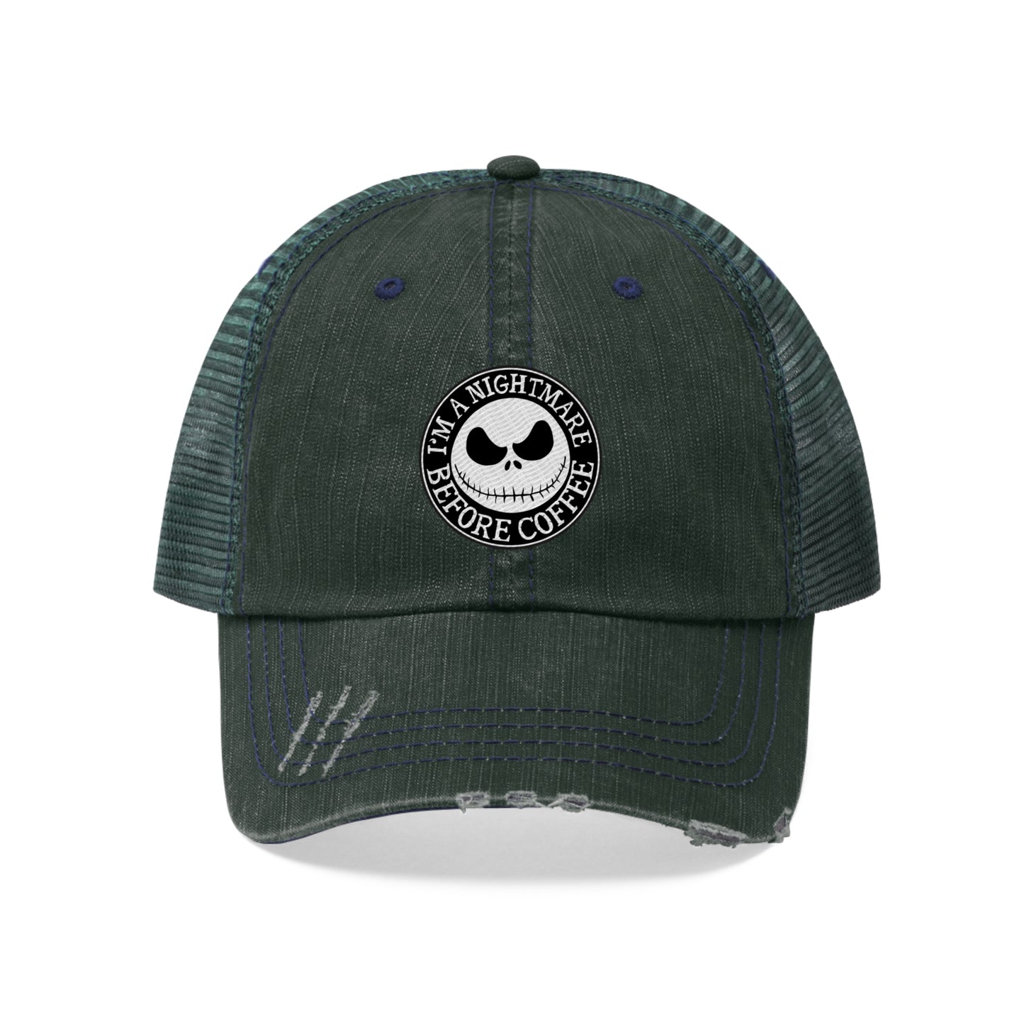 Nightmare Before Coffee Embroidery Unisex Trucker Hat