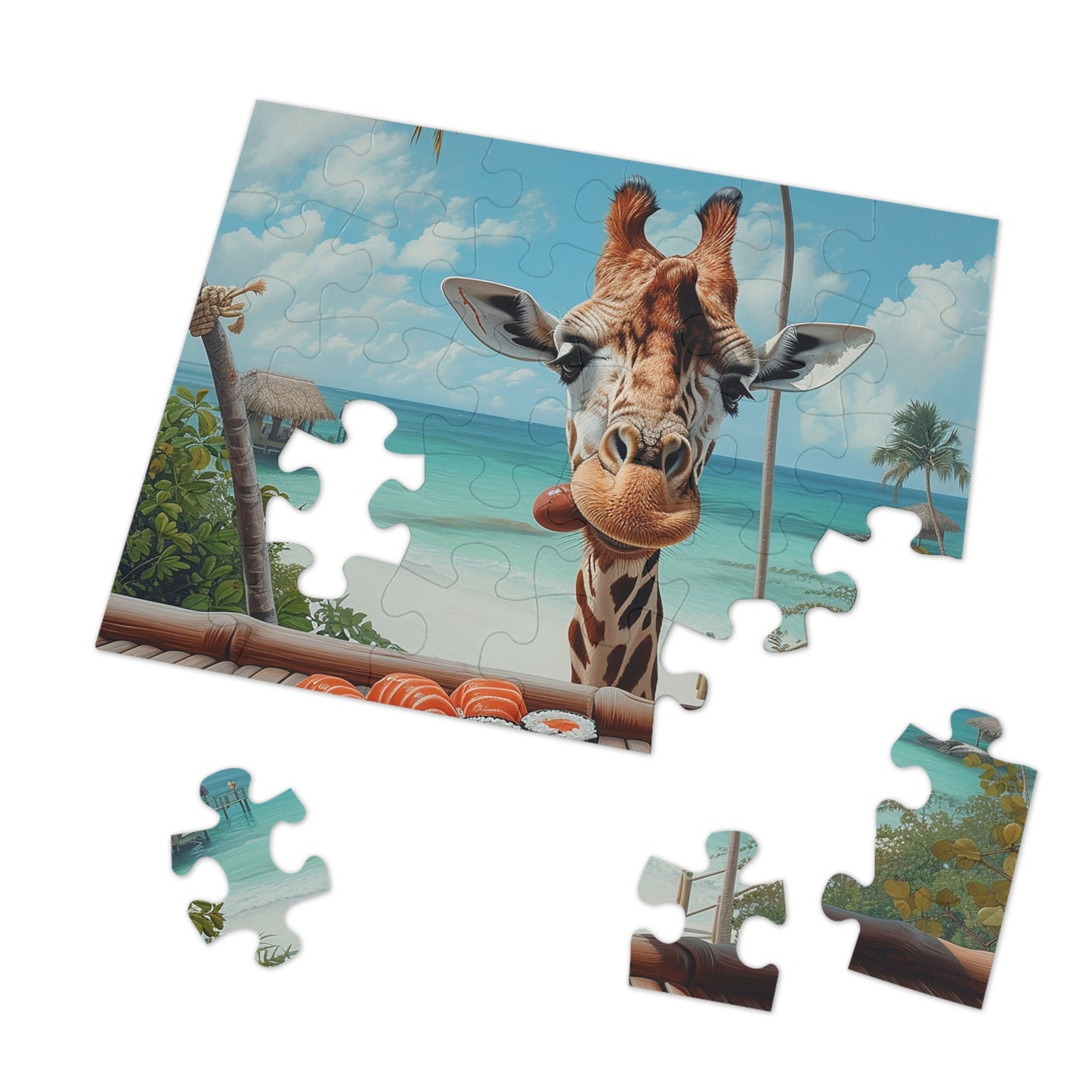 Sushi Eating Giraffe Jigsaw Puzzle (30, 110, 252, 500,1000-Piece)