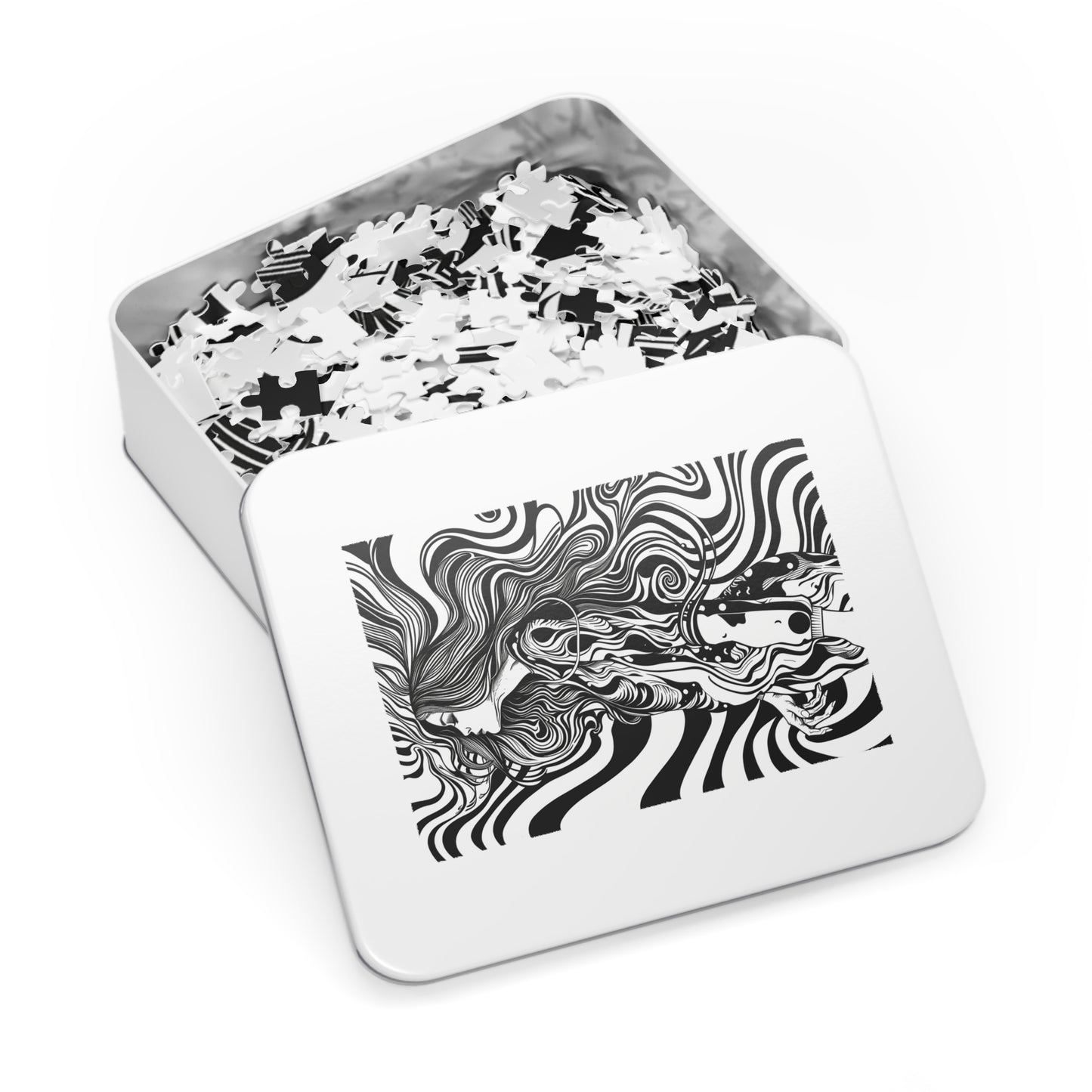Black and White Disco Girl Jigsaw Puzzle (30, 110, 252, 500,1000-Piece)