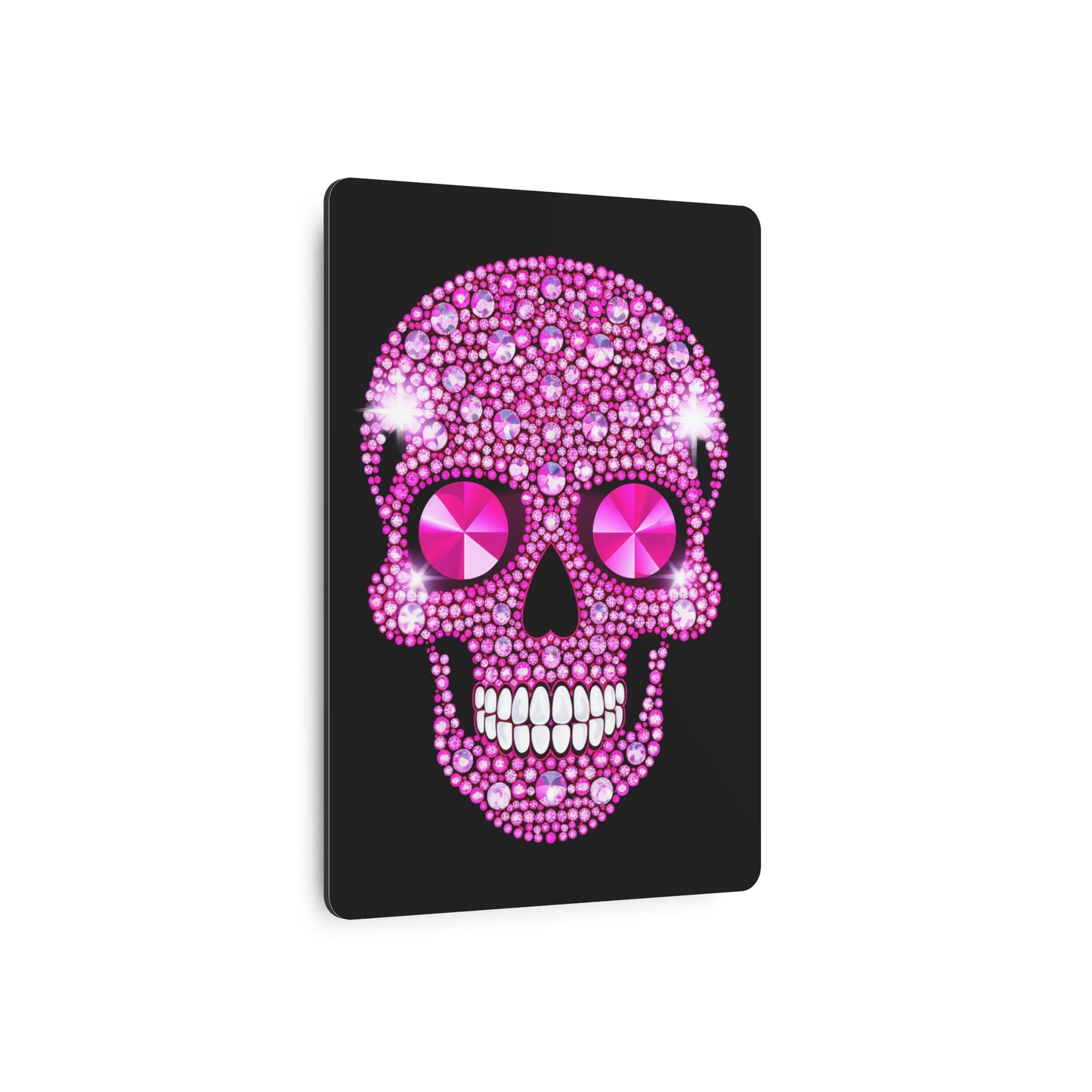 Pink Skull Metal Art Sign
