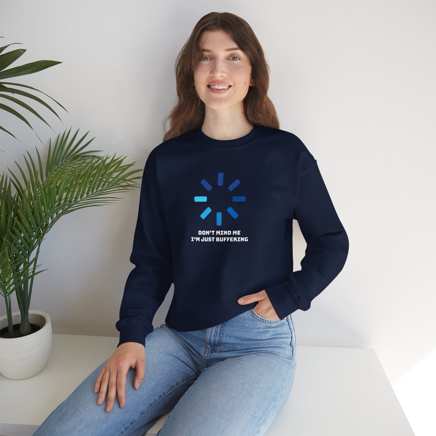 Don't Mind Me I'm Just Buffering Unisex Heavy Blend™ Crewneck Sweatshirt