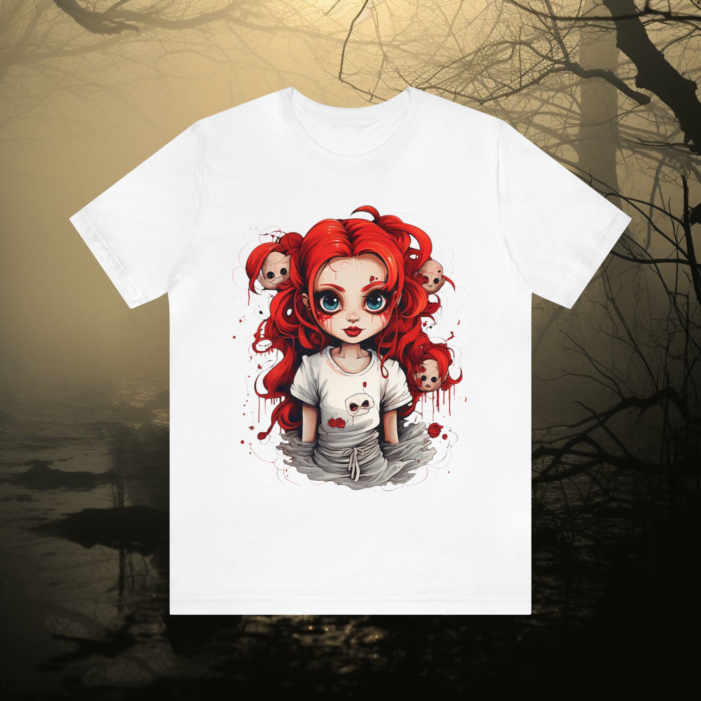 Creepy Doll Halloween Unisex Jersey Short Sleeve Tee