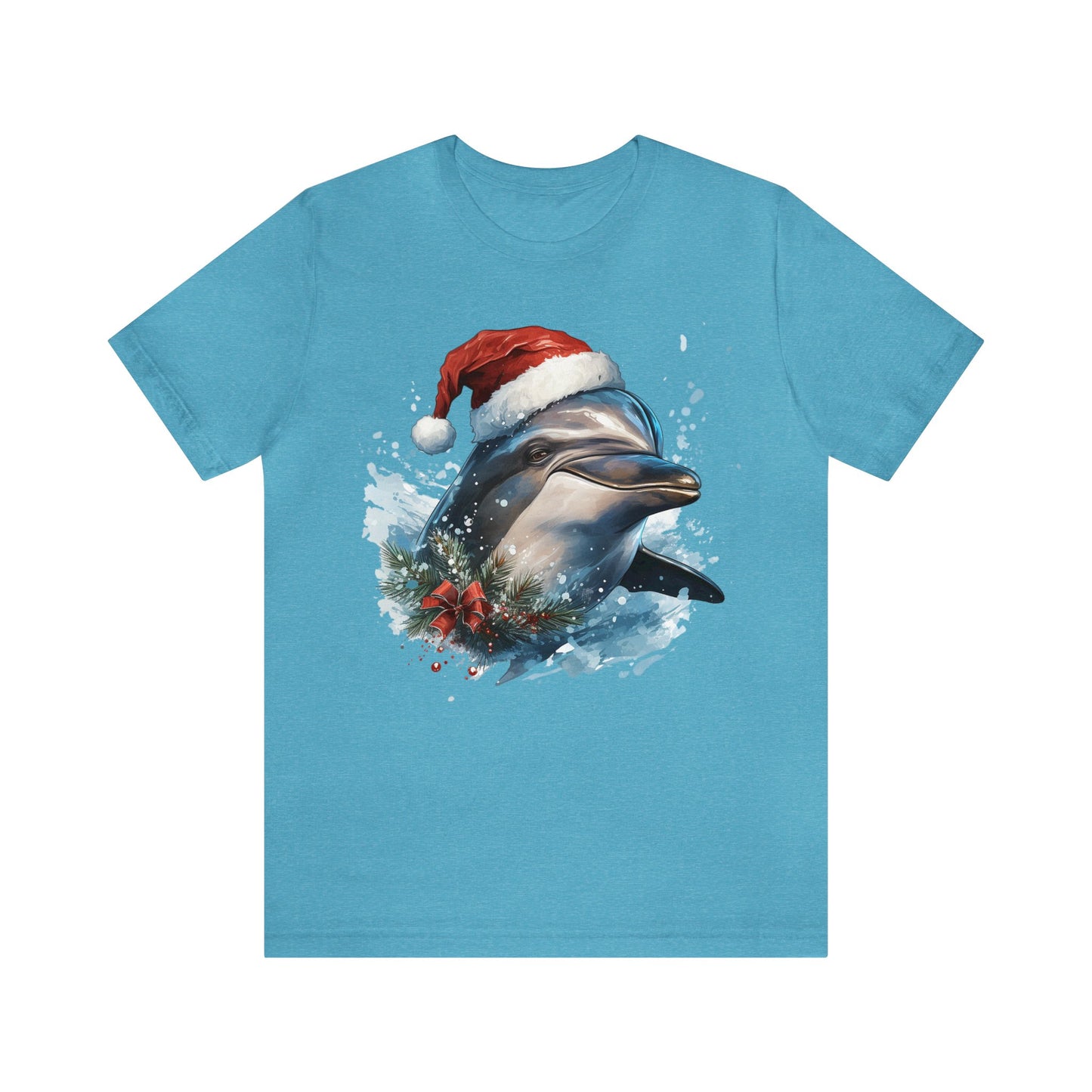 Christmas Dolphin Santa Unisex Jersey Short Sleeve Tee