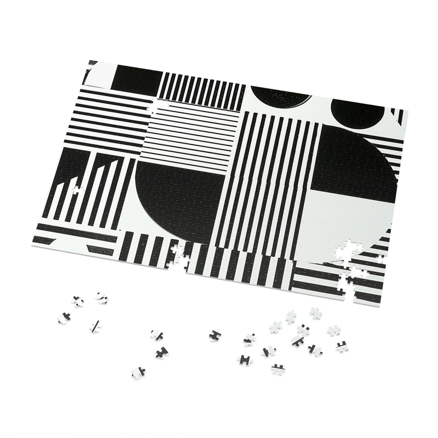 Black and White Geometric Design Jigsaw Puzzle (30, 110, 252, 500,1000-Piece)