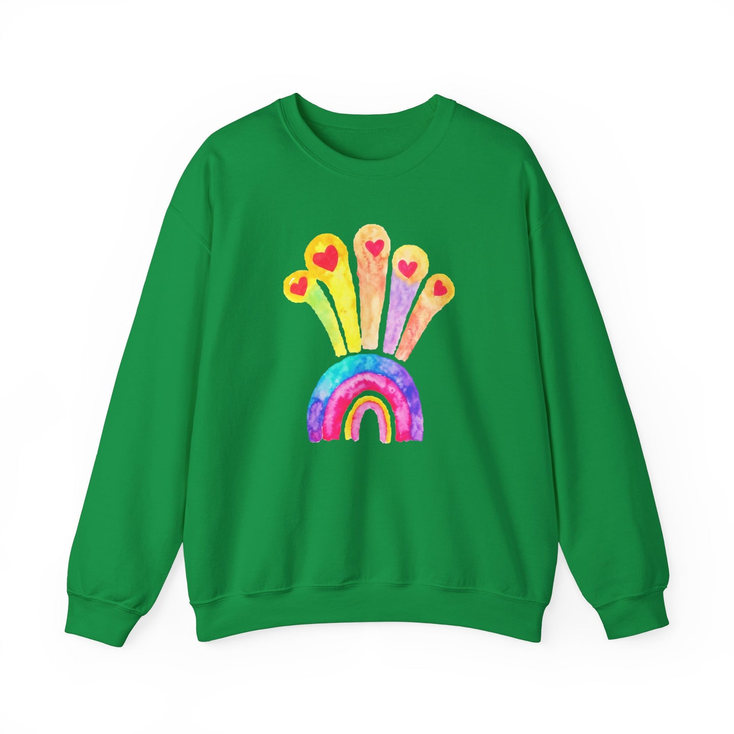 Kids Drawing Rainbow and Hearts Unisex Heavy Blend™ Crewneck Sweatshirt