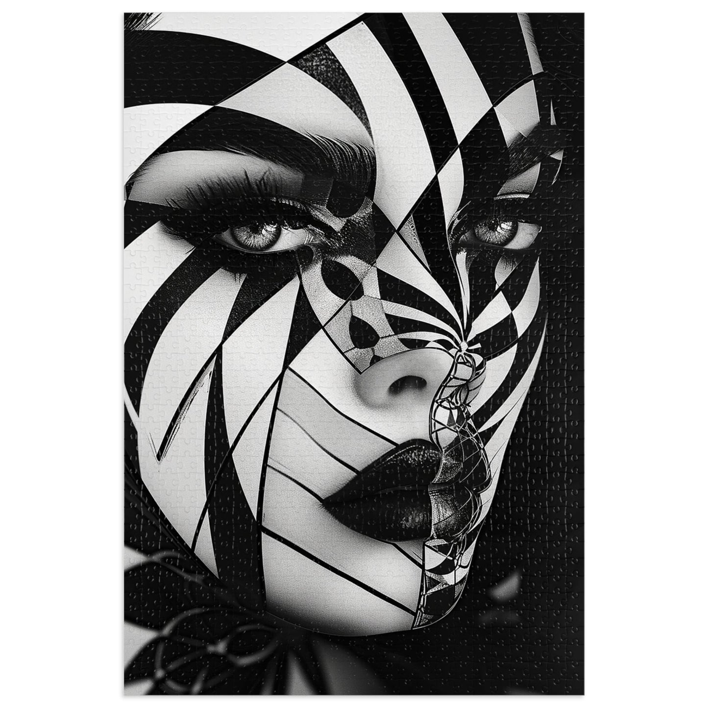 Black and White Painted Lady Jigsaw Puzzle (30, 110, 252, 500,1000-Piece)