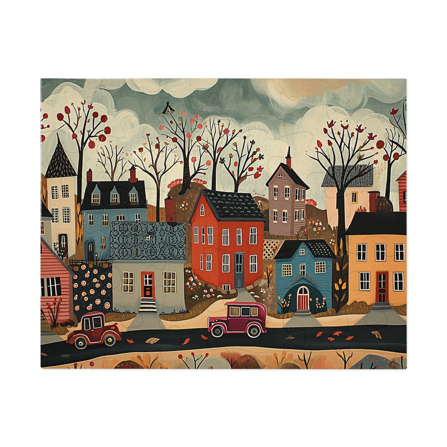 1930s Americana Village Jigsaw Puzzle (30, 110, 252, 500,1000-Piece)