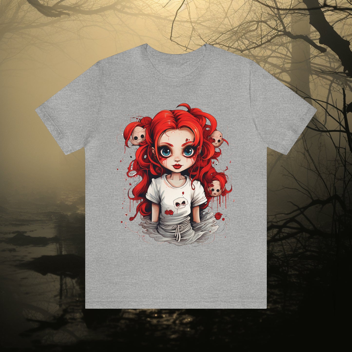 Creepy Doll Halloween Unisex Jersey Short Sleeve Tee