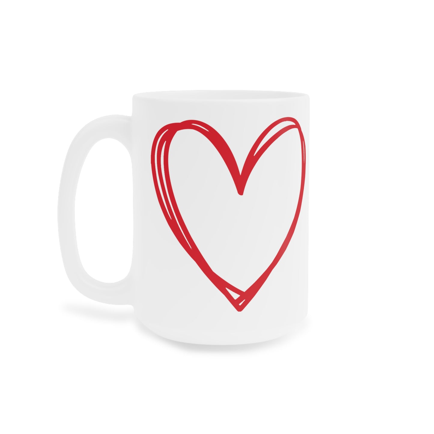 Hand-drawn Heart Ceramic Mugs (11oz\15oz\20oz)