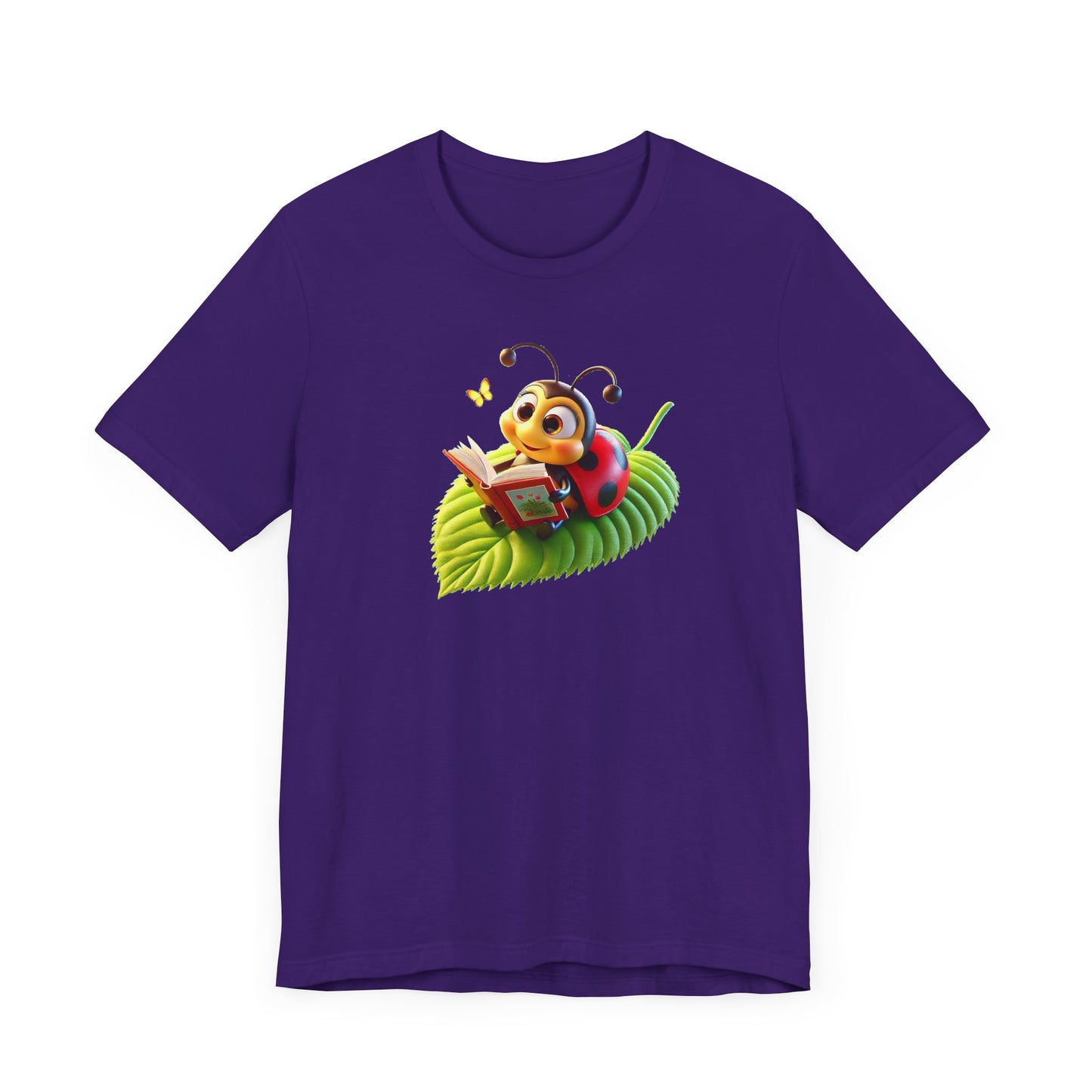 Reading Ladybug Unisex Jersey Tee - Cute Insect Graphic Tee for Nature Lovers