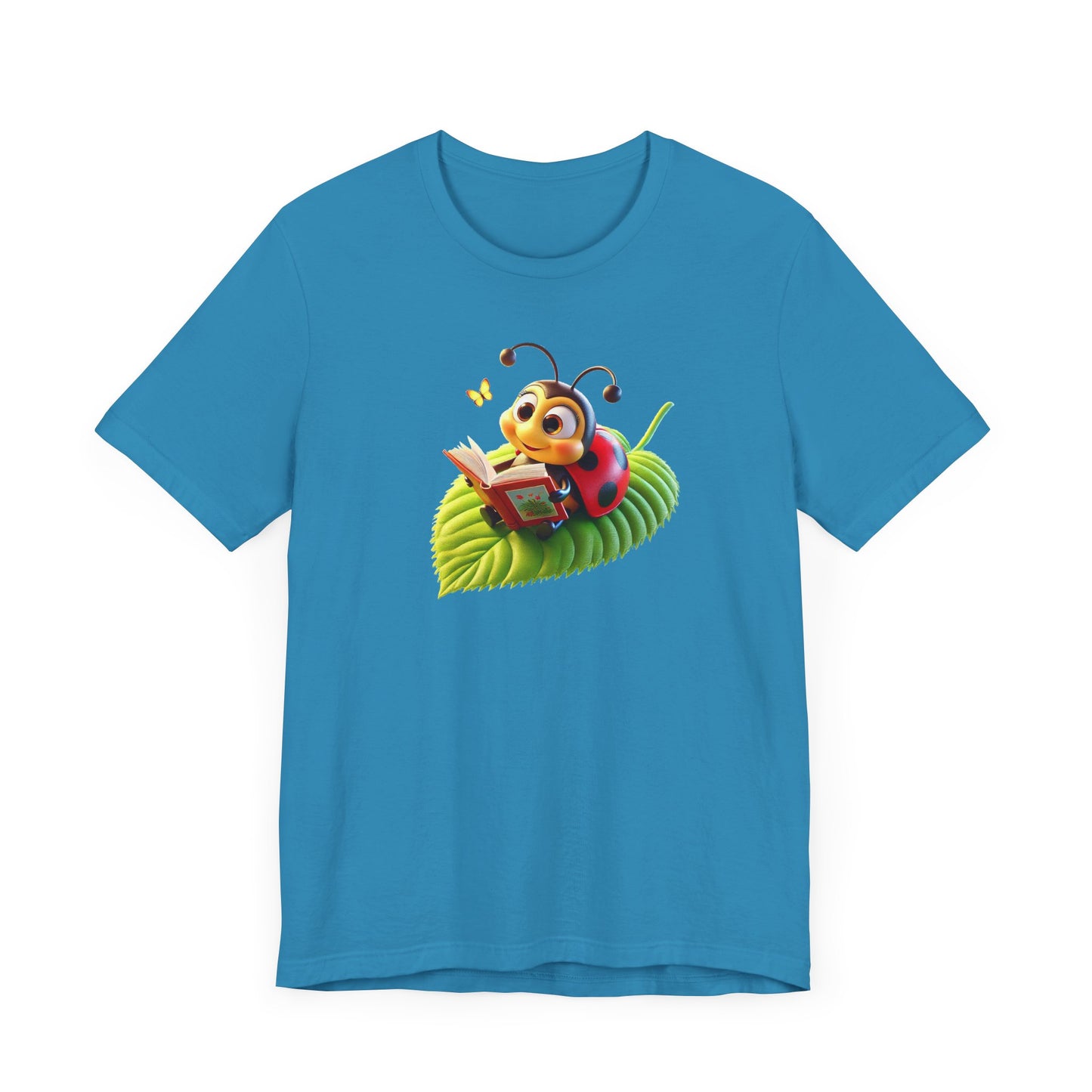 Reading Ladybug Unisex Jersey Tee - Cute Insect Graphic Tee for Nature Lovers