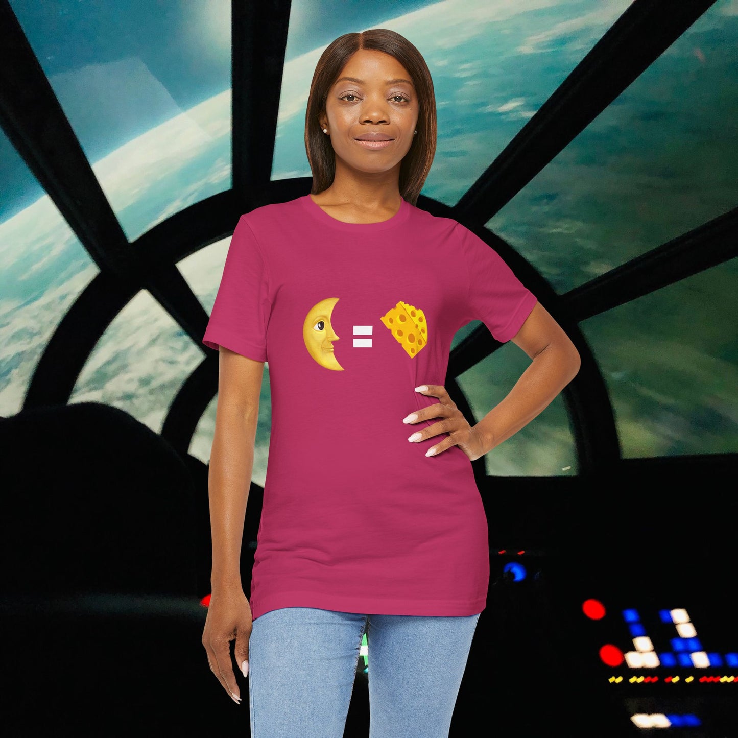 Moon = Cheese Unisex Jersey Tee
