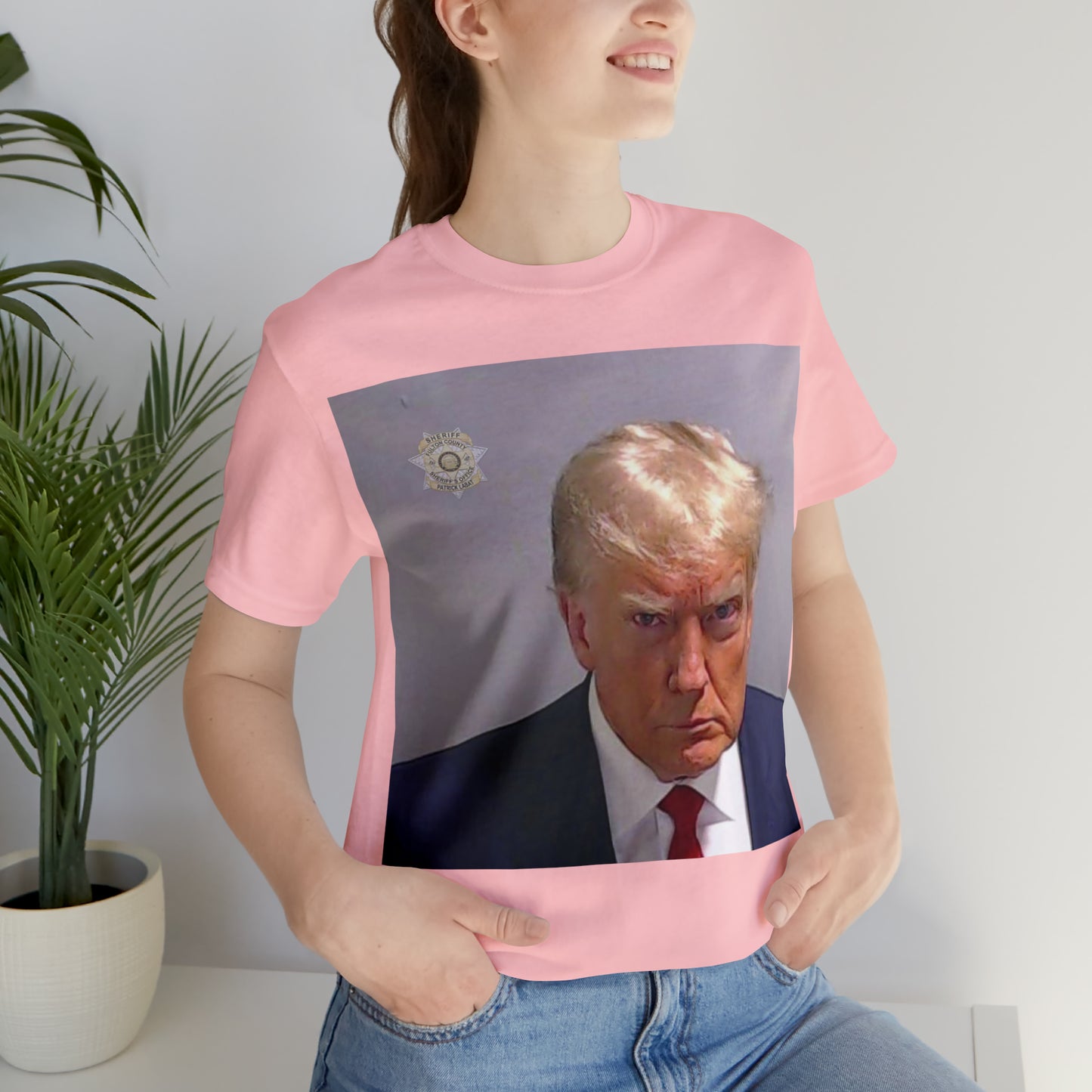 Trump Mug Shot Unisex Jersey Short Sleeve Tee