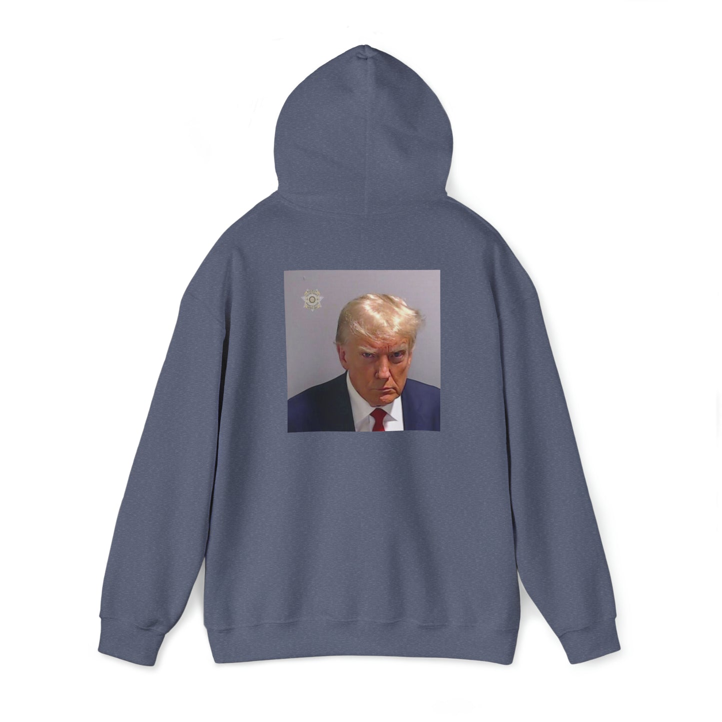 President Trump Mug Shot Back Print Hoodie Sweatshirt
