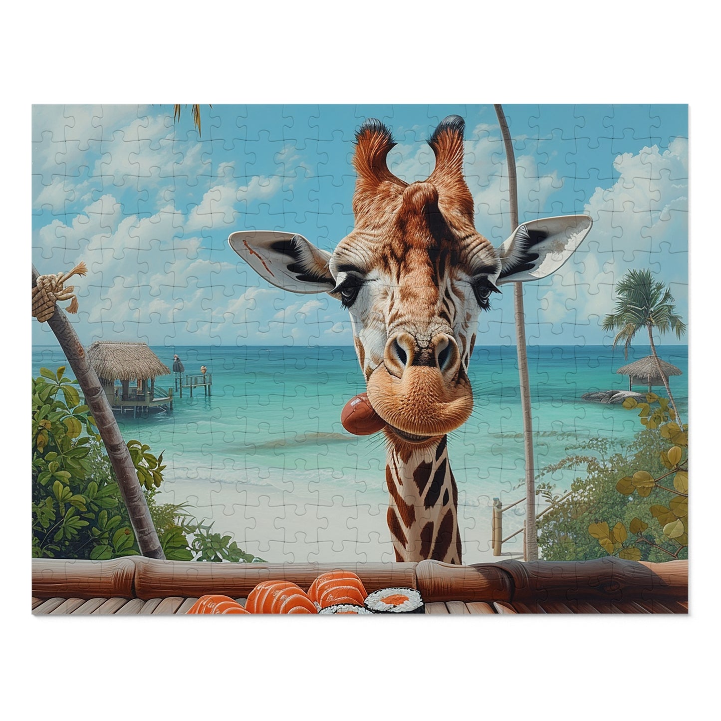 Sushi Eating Giraffe Jigsaw Puzzle (30, 110, 252, 500,1000-Piece)