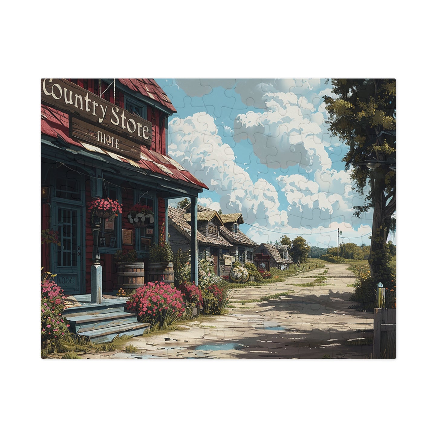 The Road to the Country Store Jigsaw Puzzle (30, 110, 252, 500,1000-Piece)