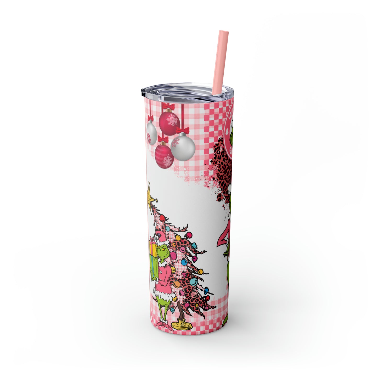 100% That Grinch! Skinny Tumbler with Straw, 20oz