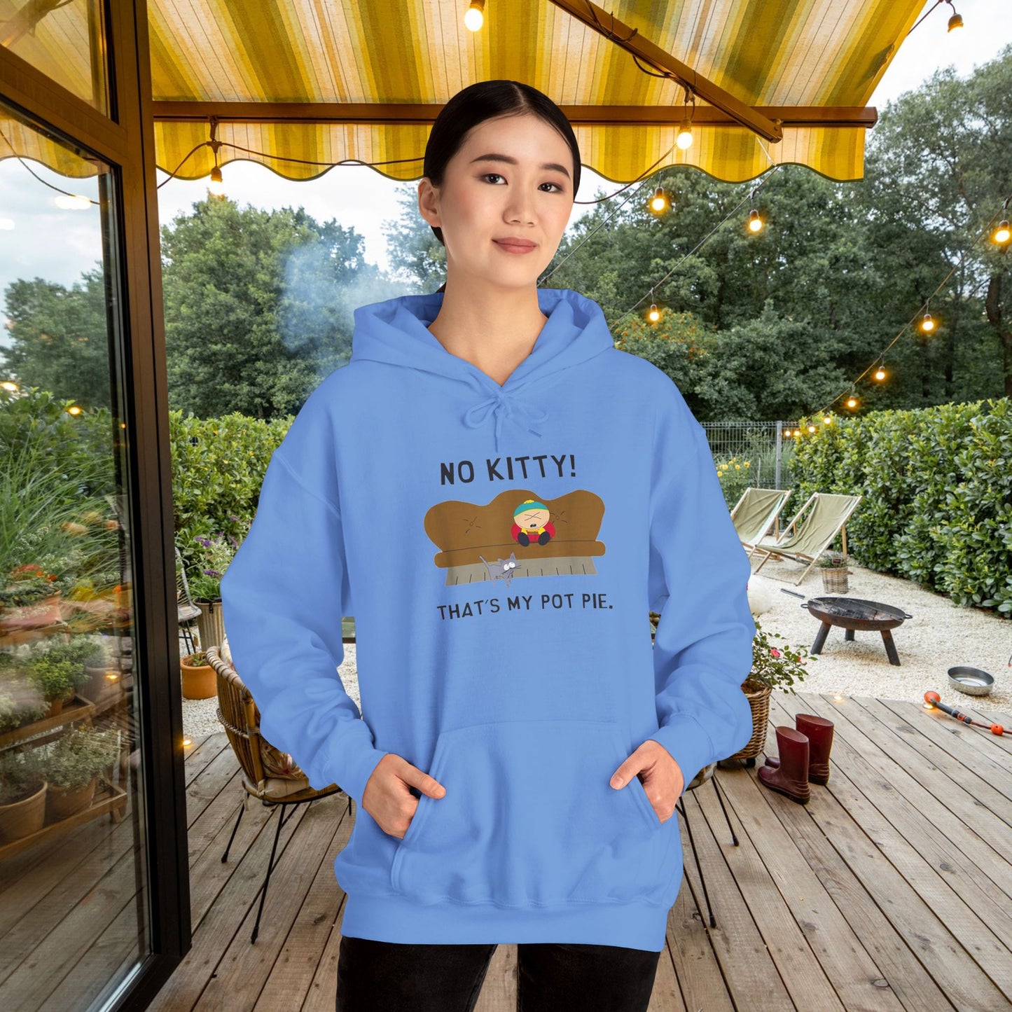 No Kitty! That's My Pot Pie! Hooded Sweatshirt - Perfect for South Park Lovers and Cozy Days