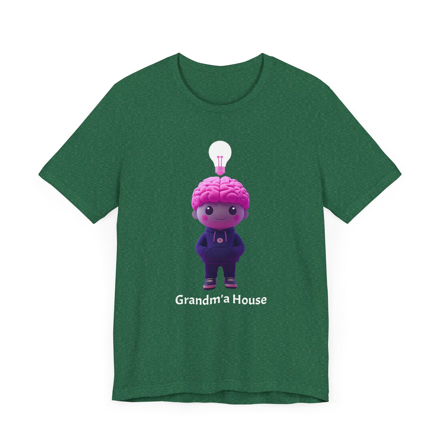 Grandma's House Brain with Light Bulb Design - Unisex Jersey Tee