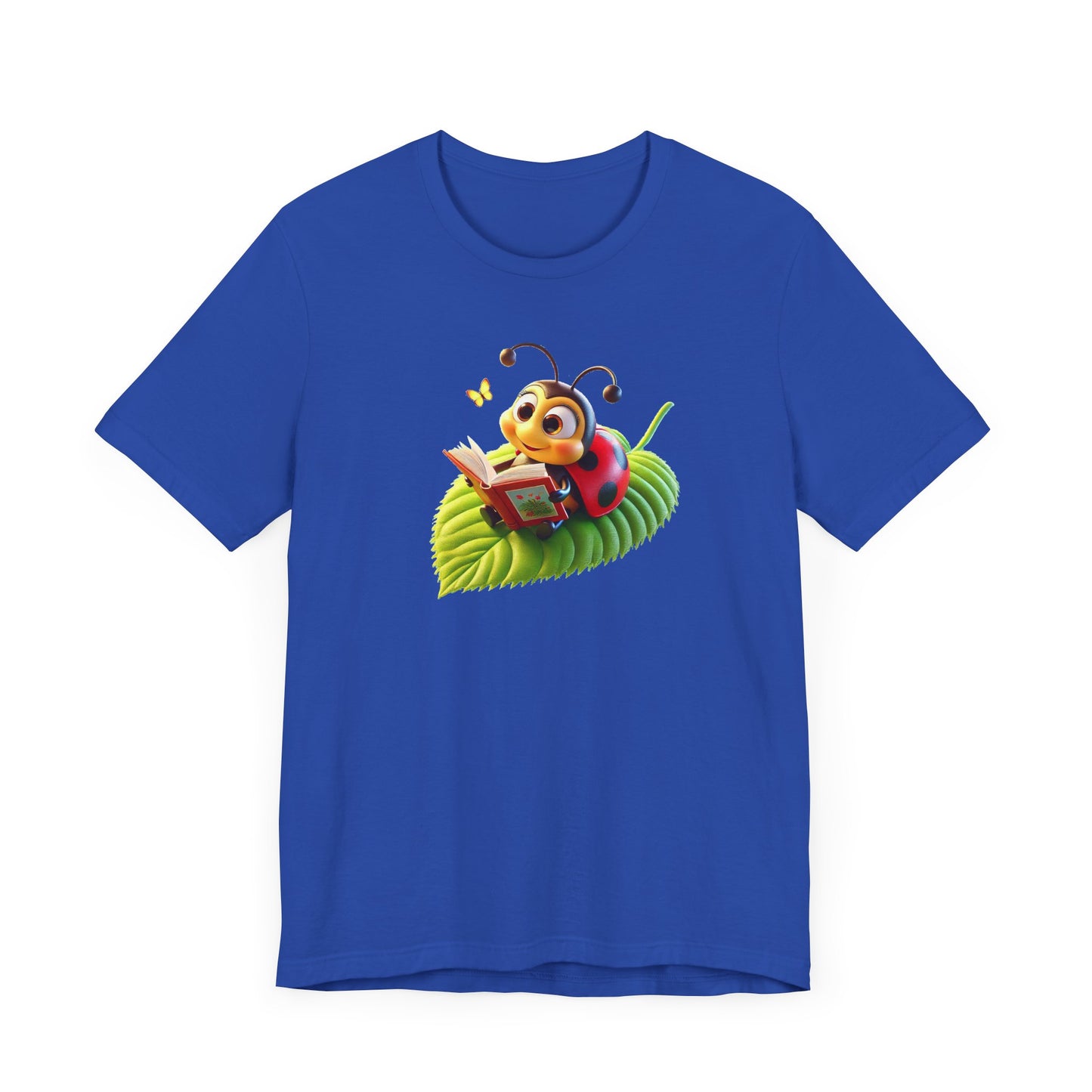 Reading Ladybug Unisex Jersey Tee - Cute Insect Graphic Tee for Nature Lovers