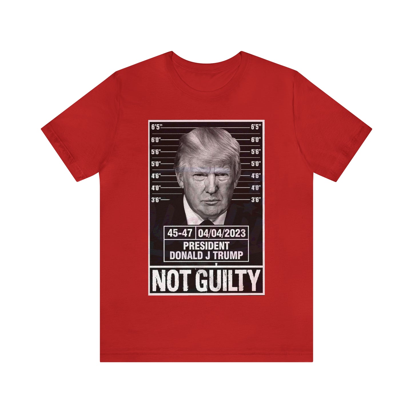 Trump Mug Shot Not Guilty Unisex Jersey Short Sleeve Tee