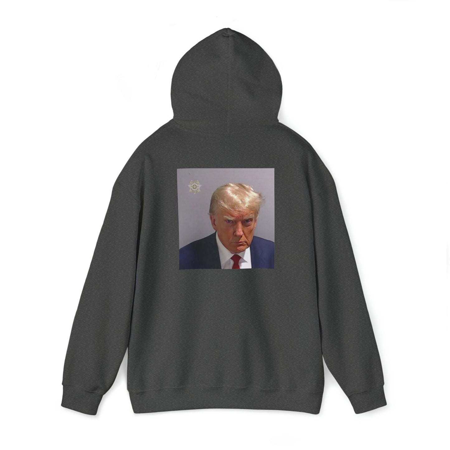 President Trump Mug Shot Back Print Hoodie Sweatshirt