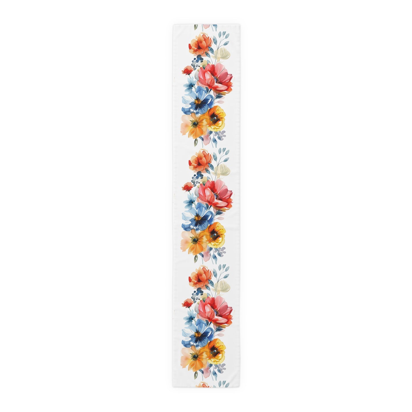 Beautiful Watercolor Flower Clusters Table Runner (Cotton, Poly)