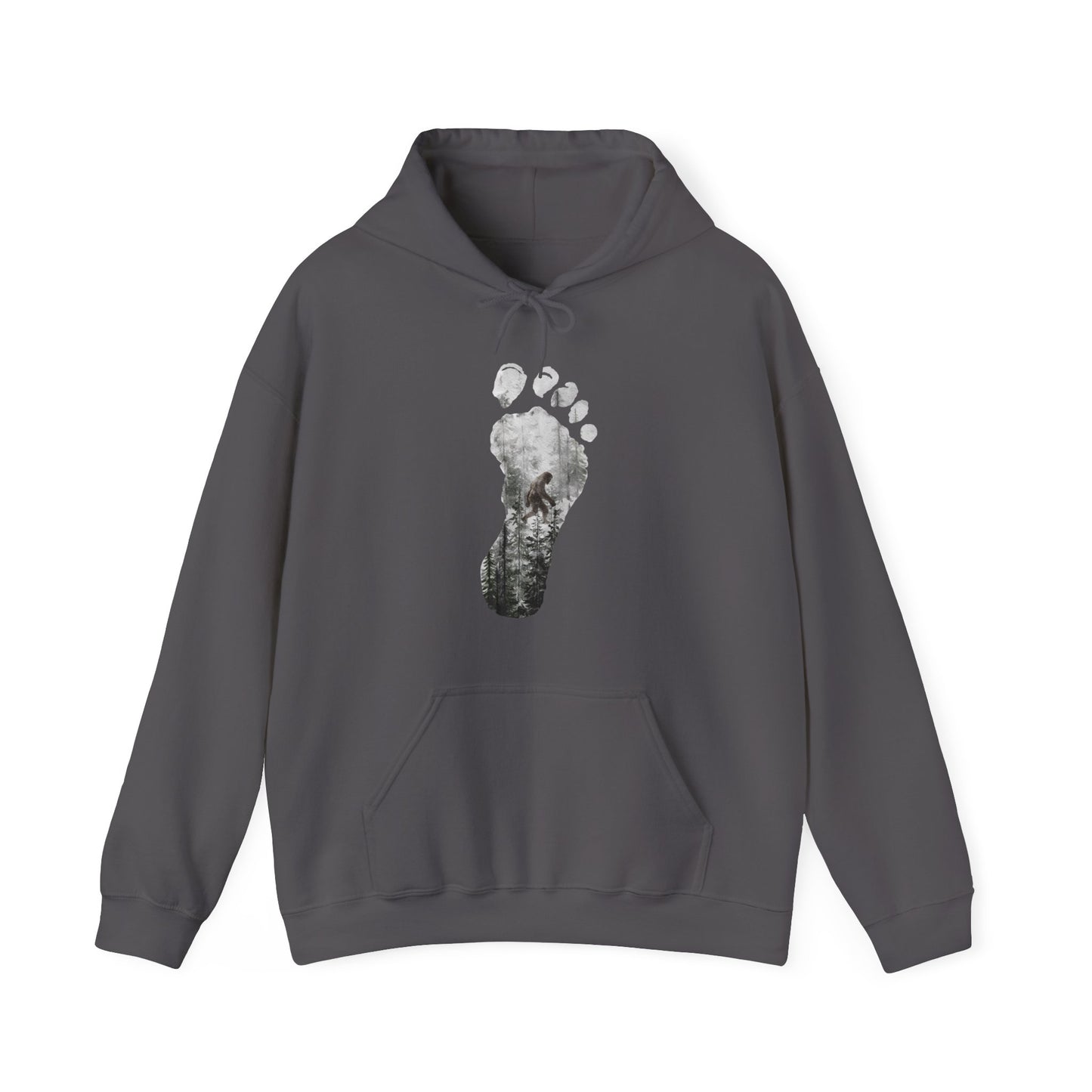 Bigfoot in the Forest Foot Print Unisex Heavy Blend™ Hooded Sweatshirt